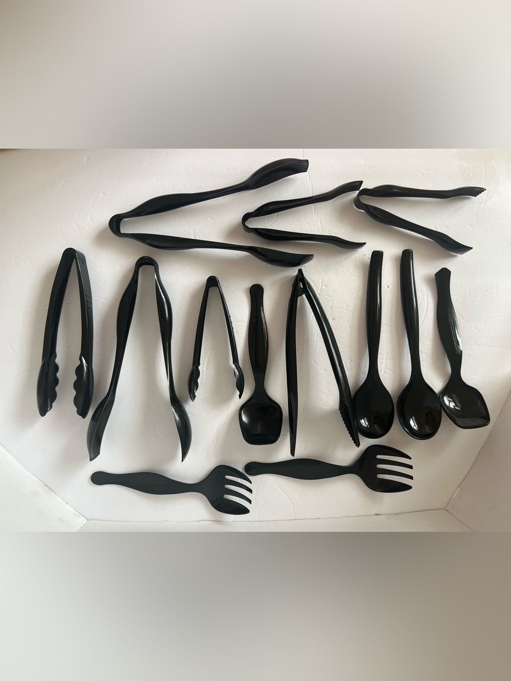 Set of 13 Unbranded Black Plastic Cooking Utensils Barely Used in Guest House